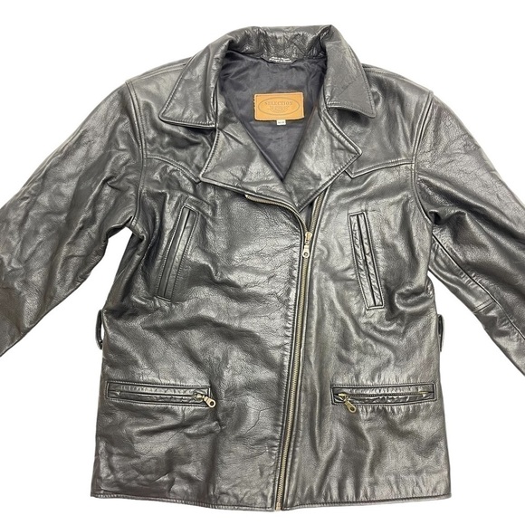 SELECTION black leather jacket size M vintage made in Canada - Picture 8 of 13